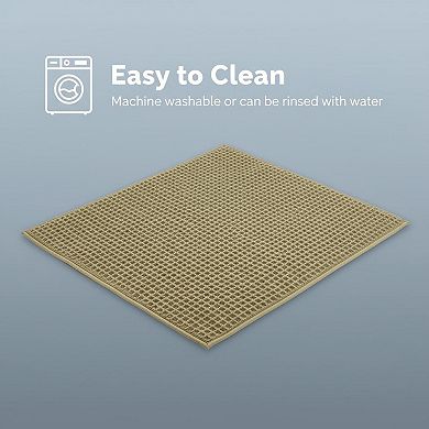 Waffle Bath Mat Boho Non Slip Washable Super Absorbent Quick Dry Farmhouse Decor