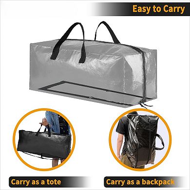 Heavy Duty Moving Bags 8 Pack with Backpack Straps and Strong Zippers