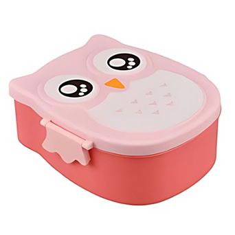 Owl Shaped Lunch Box With Compartments Red