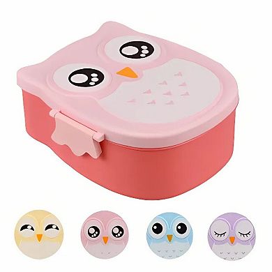 Owl Shaped Lunch Box With Compartments Red