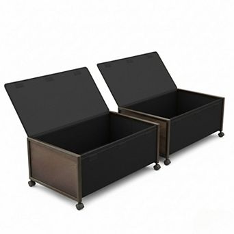 Under Bed Storage with Wheels and Lid Tall Height Design