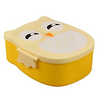 Owl Shaped Lunch Box With Compartments Yellow