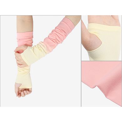 Women's Gradient Color Arm Sleeves Fingerless Arms Cover for Running