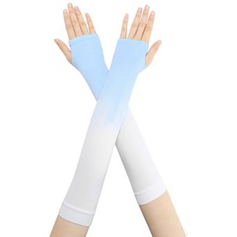 Women's Gradient Color Arm Sleeves Fingerless Arms Cover for Running