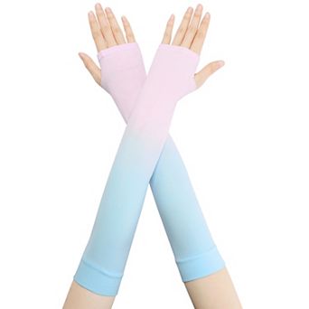 Women's Gradient Color Arm Sleeves Fingerless Arms Cover for Running