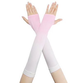 Women's Gradient Color Arm Sleeves Fingerless Arms Cover for Running