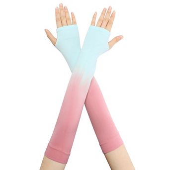 Women's Gradient Color Arm Sleeves Fingerless Arms Cover for Running