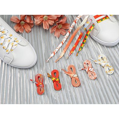 Women's Sneakers Orange Flat Shoelaces Gradient Athletic Shoelaces 1 Pair 55.1"
