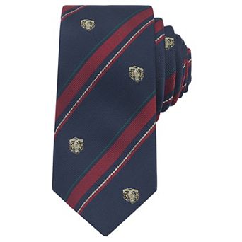 Men's Stripe Print Self-Tied Necktie Crown Flowers and Anchor for Graduation College