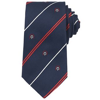 Men's Stripe Print Self-Tied Necktie Crown Flowers and Anchor for Graduation College