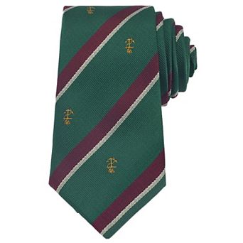 Men's Stripe Print Self-Tied Necktie Crown Flowers and Anchor for Graduation College