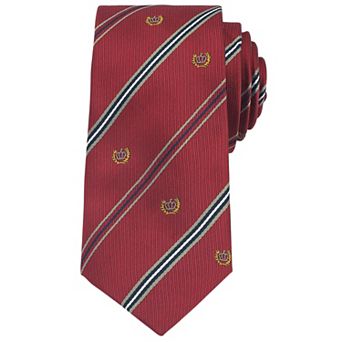 Men's Stripe Print Self-Tied Necktie Crown Flowers and Anchor for Graduation College