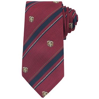 Men's Stripe Print Self-Tied Necktie Crown Flowers and Anchor for Graduation College