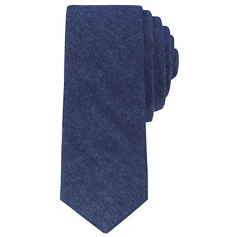 Men's Solid Denim Self-tied Necktie Skinny 2.4" for Wedding Business Casual