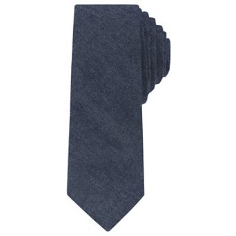 Men's Solid Denim Self-tied Necktie Skinny 2.4" for Wedding Business Casual