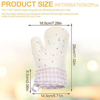 Silicone oven gloves, heat-resistant and non-slip, with cotton lining