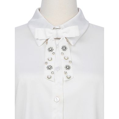 Women's Vintage Bow Tie Brooch Tie Rhinestone for Wedding Party