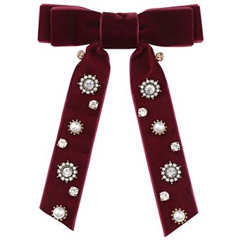 Women's Vintage Bow Tie Brooch Tie Rhinestone for Wedding Party
