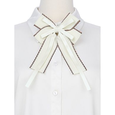 Women's Ribbon Brooch Pin Collar Bow Ties One Size