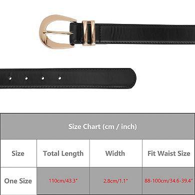Women's Gold Buckle Pure Belts Causal Simple Waistband for Party