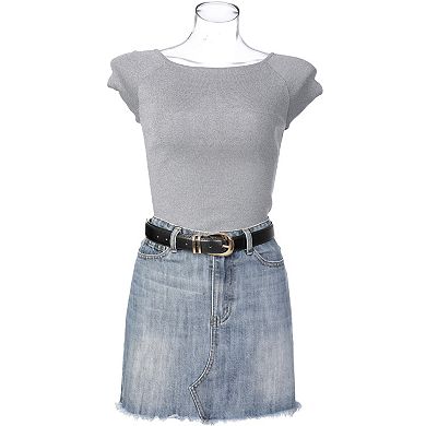 Women's Gold Buckle Pure Belts Causal Simple Waistband for Party