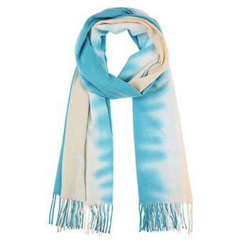 Women's Contrast Color Scarves Fringe Soft Winter Warm Scarf Wraps Shawl