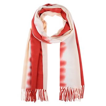 Women's Contrast Color Scarves Fringe Soft Winter Warm Scarf Wraps Shawl