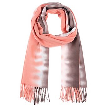 Women's Contrast Color Scarves Fringe Soft Winter Warm Scarf Wraps Shawl