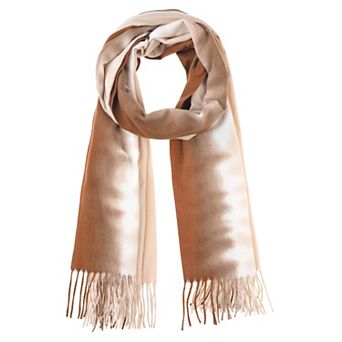 Women's Contrast Color Scarves Fringe Soft Winter Warm Scarf Wraps Shawl