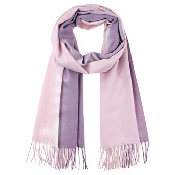 Women's Contrast Color Scarves Fringe Soft Winter Warm Scarf Wraps Shawl