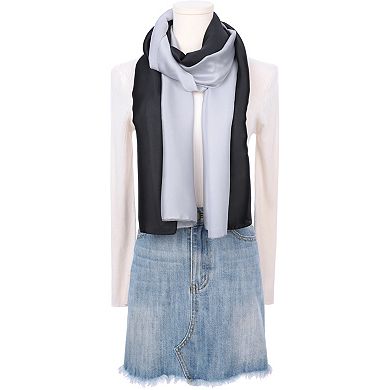 Women's Gradient Color Satin Scarves Soft Neckerchief Scarf Wraps Shawl