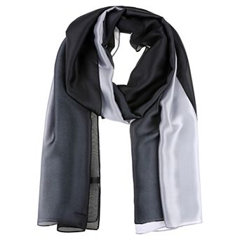 Women's Gradient Color Satin Scarves Soft Neckerchief Scarf Wraps Shawl