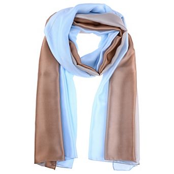 Women's Gradient Color Satin Scarves Soft Neckerchief Scarf Wraps Shawl