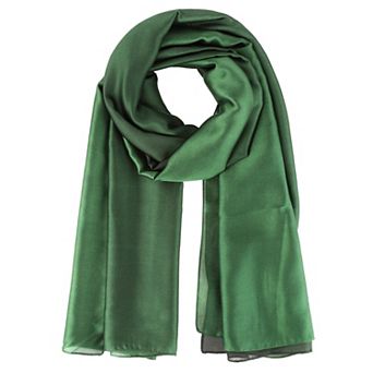 Women's Gradient Color Satin Scarves Soft Neckerchief Scarf Wraps Shawl
