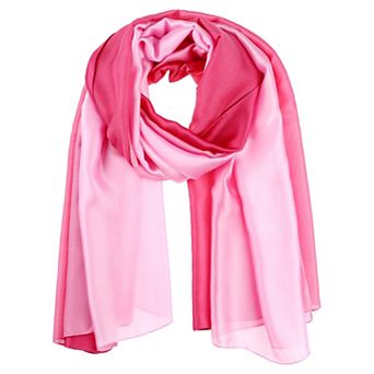 Women's Gradient Color Satin Scarves Soft Neckerchief Scarf Wraps Shawl