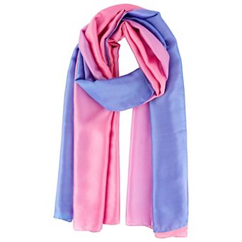 Women's Gradient Color Satin Scarves Soft Neckerchief Scarf Wraps Shawl