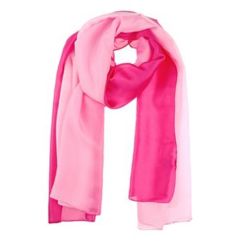 Women's Gradient Color Satin Scarves Soft Neckerchief Scarf Wraps Shawl