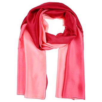 Women's Gradient Color Satin Scarves Soft Neckerchief Scarf Wraps Shawl