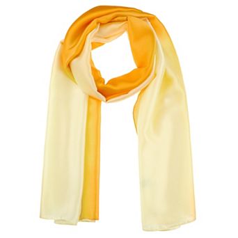 Women's Gradient Color Satin Scarves Soft Neckerchief Scarf Wraps Shawl