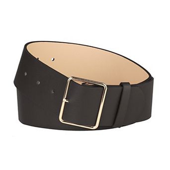 Women's PU Leather Belts Metal Pin Buckle 2 in Wide Belt for Dress Pants