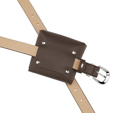 Women's Fanny Pack Belts with Removable Mini Pouch Small Purse Waist Belt Bag