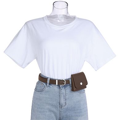 Women's Fanny Pack Belts with Removable Mini Pouch Small Purse Waist Belt Bag