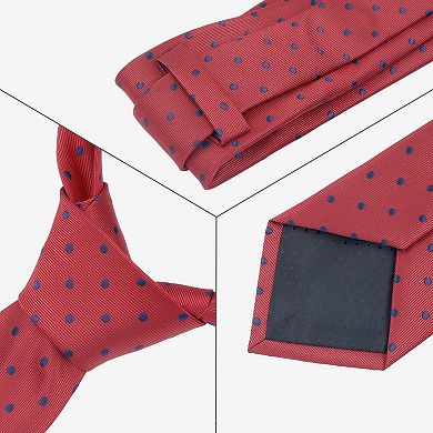 Men's Necktie Sets Polka Dot Ties with Matching Pocket Square Tie for Wedding Business