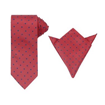 Men's Necktie Sets Polka Dot Ties with Matching Pocket Square Tie for Wedding Business