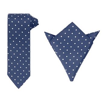 Men's Necktie Sets Polka Dot Ties with Matching Pocket Square Tie for Wedding Business