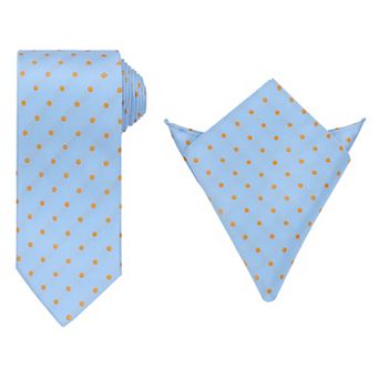 Men's Necktie Sets Polka Dot Ties with Matching Pocket Square Tie for Wedding Business
