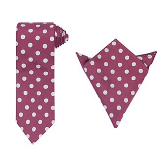 Men's Necktie Sets Polka Dot Ties with Matching Pocket Square Tie for Wedding Business