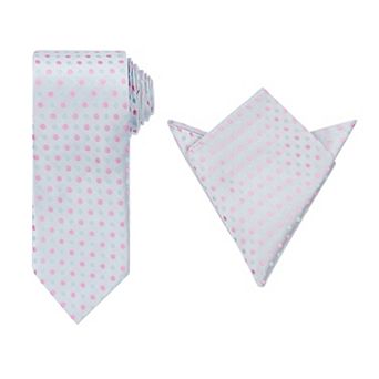 Men's Necktie Sets Polka Dot Ties with Matching Pocket Square Tie for Wedding Business