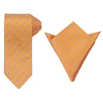 Men's Necktie Sets Polka Dot Ties with Matching Pocket Square Tie for Wedding Business