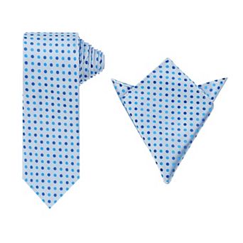 Men's Necktie Sets Polka Dot Ties with Matching Pocket Square Tie for Wedding Business